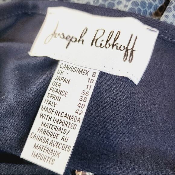 JOSEPH RIBKOFF VINTAGE 1/4 ZIP BLOUSE BLACK SIZE 8 - Picture 2 of 6